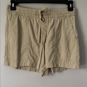 Gap Factory Women's Linen Blend Tan Pull On Casual Shorts - Small